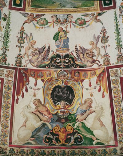 Decorazione della Scala Regia con grifoni, unicorni e figure allegoriche (dettaglio) da Antonio Tempesta